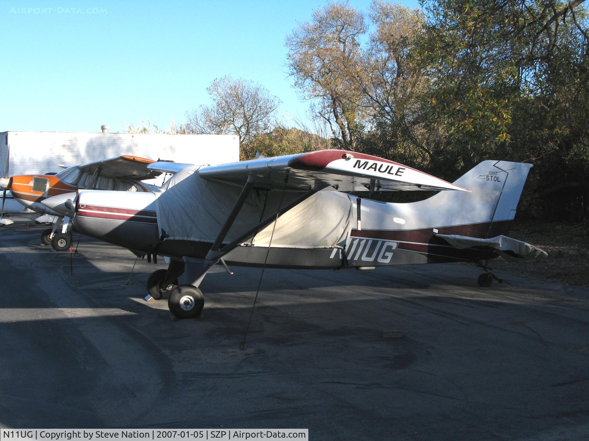 N11UG, 1987 Maule MX-7-235 Star Rocket C/N 10047C, Sun dappled 1987 Maule MX-7-235 with cockpit cover @ Santa Paula Airport, CA (now based in Wisconsin)