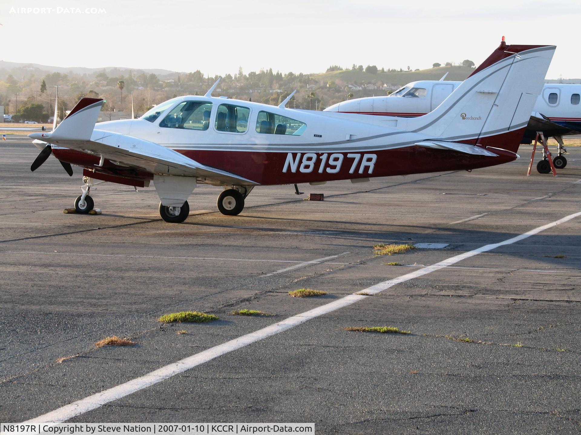 N8197R, 1974 Beech 95-B55 (T42A) Baron C/N TC-1765, 1974 Beech 95-B55 with winglets visiting from frigid Massachusetts @ Buchanan Field, Concord, CA
