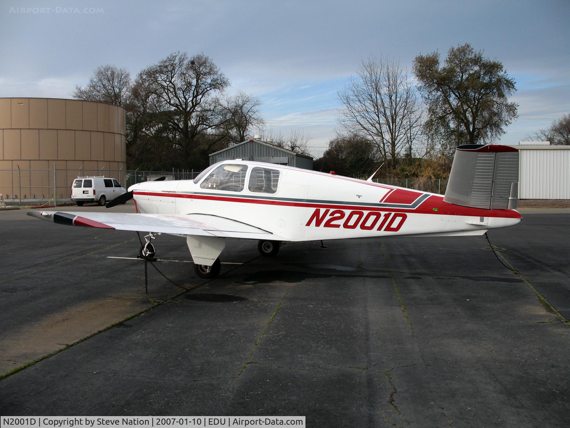 N2001D, 1952 Beech C35 Bonanza C/N D-3351, 1952 Beech C35 visiting from Montana @ University Airport, Davis, CA
