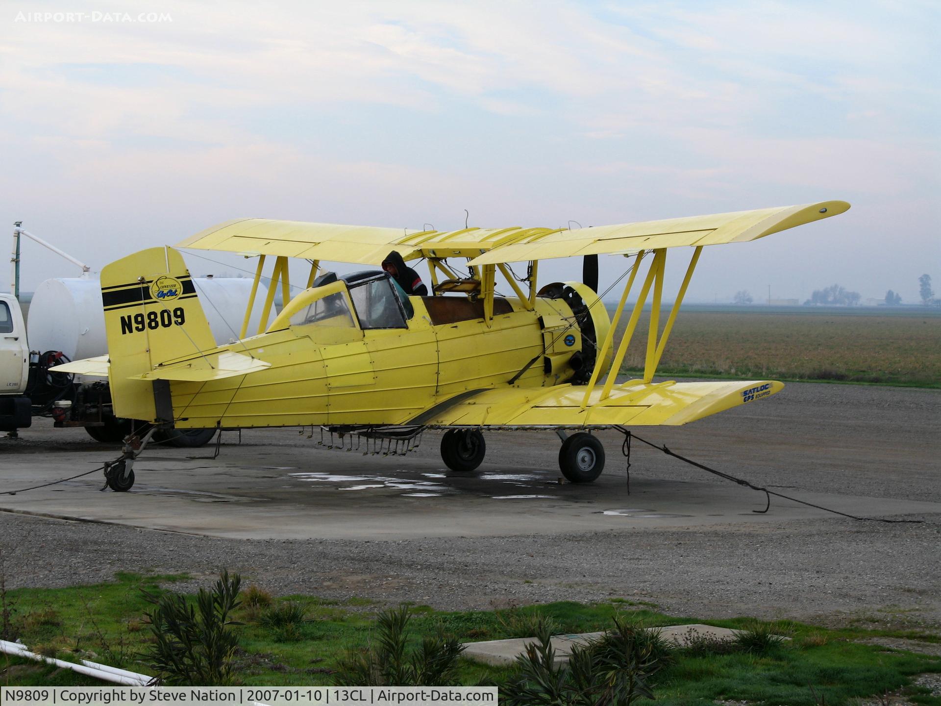 N9809, 1974 Grumman-Schweizer G-164A C/N 1270, 1974 Grumman G-164A Ag-Cat with spray gear fitted @ foggy Maine Prairie Airstrip, Dixon, CA
