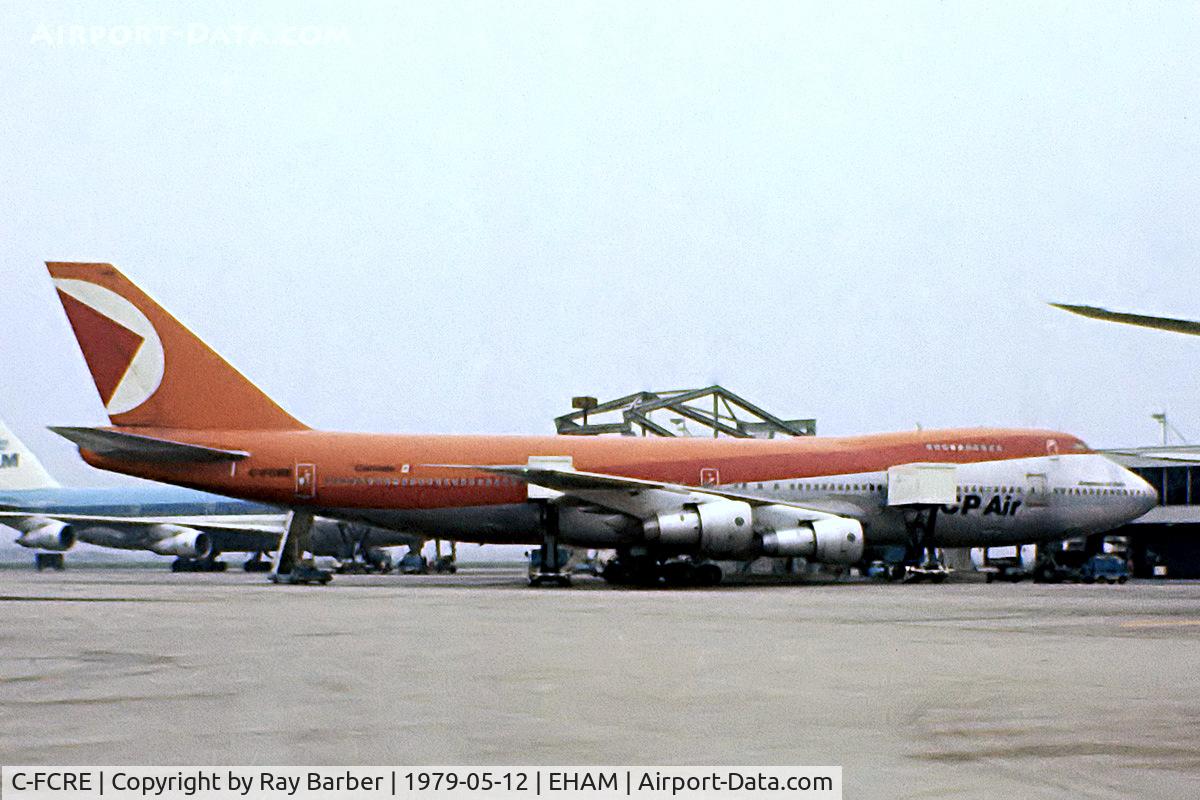 C-FCRE, 1974 Boeing 747-217B C/N 20929, Boeing 747-217B [20929] (Canadian Pacific Airlines) Amsterdam-Schiphol~PH 12/05/1979. From a slide.