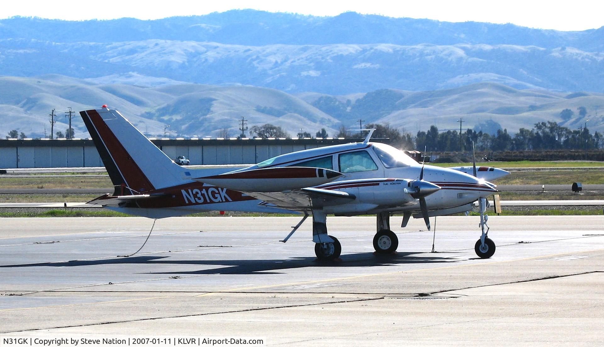 N31GK, 1972 Cessna 310Q C/N 310Q0664, Cessna 310Q in sun glare (sorry) @ Livermore Municipal Airport, CA
