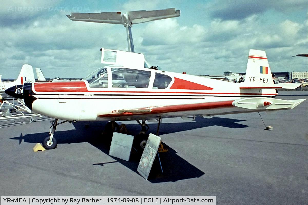 YR-MEA, 1974 IAR IAR-823 C/N 02, IAR 823 [02] Farnborough~G 08/09/1974. From a slide.