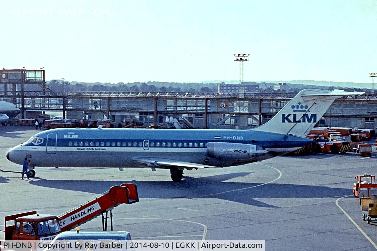 PH-DNB, 1965 Douglas DC-9-15 C/N 45719, Mc Donnell Douglas DC-9-15 [45719]  (KLM-Royal Dutch Airlines) Gatwick~G (Date unknown). From a slide.