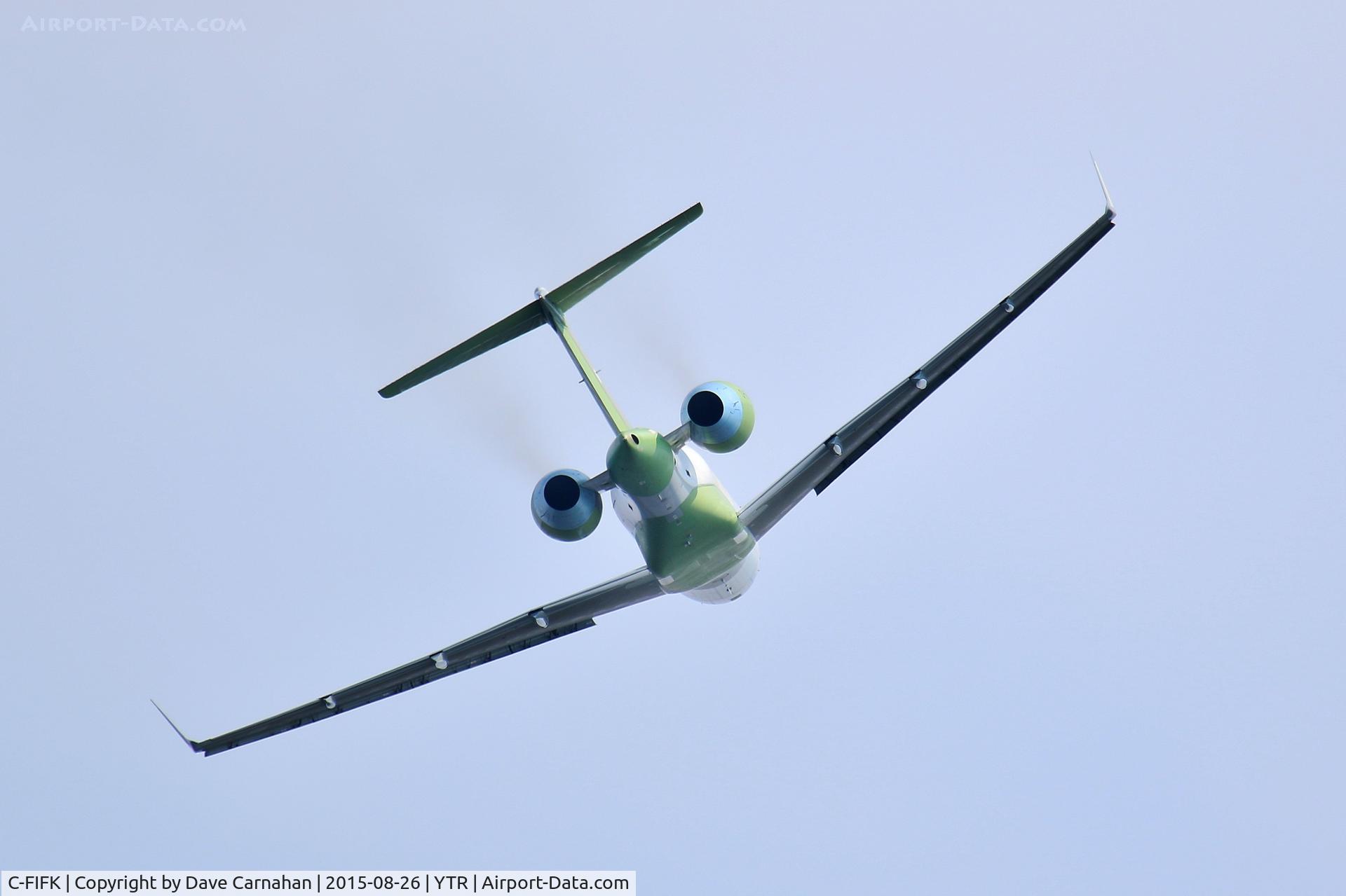 C-FIFK, 2007 Bombardier Challenger 605 (CL-600-2B16) C/N 5702, C-FIFK flying over CFB Trenton, Ontario