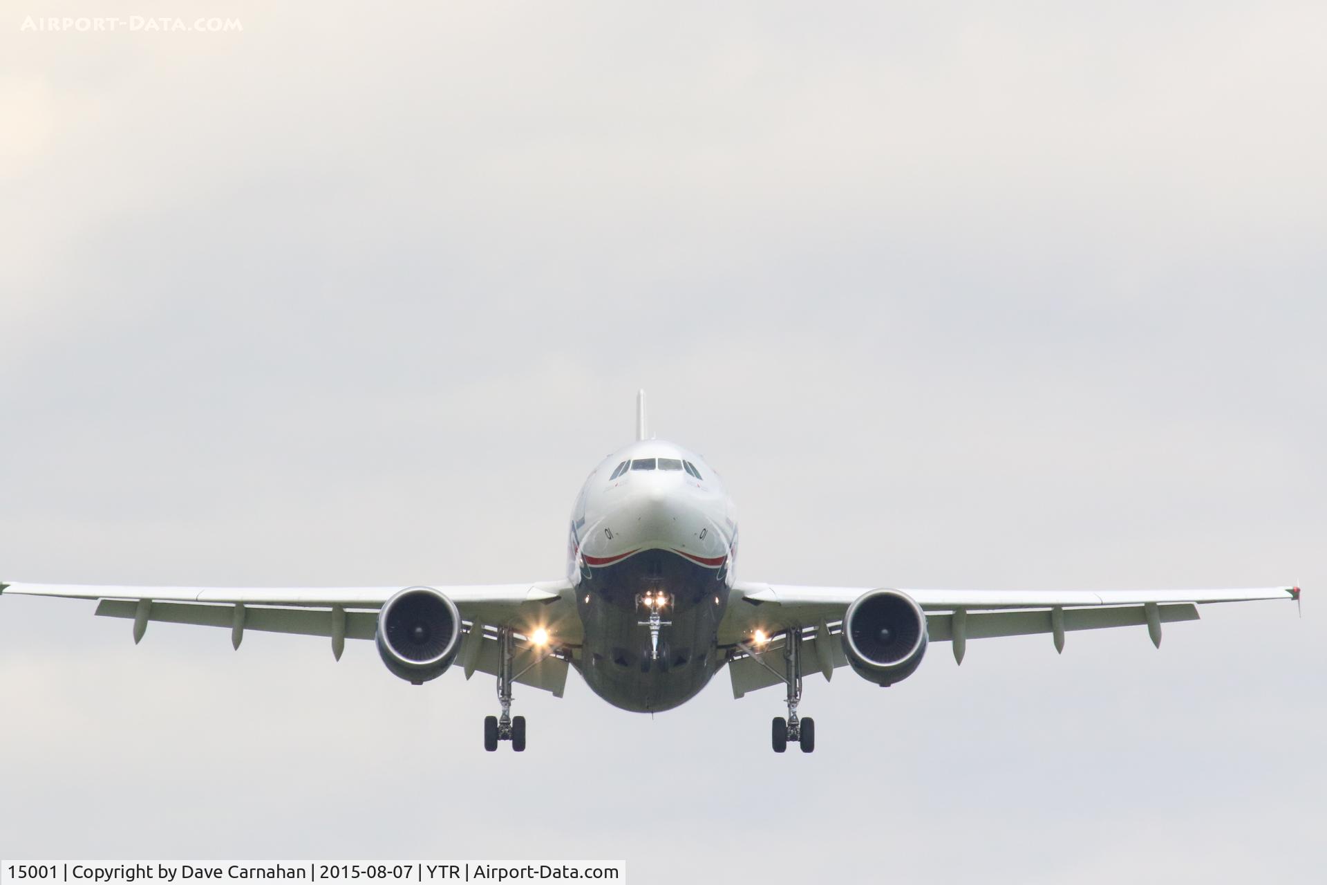 15001, 1998 Airbus CC-150 Polaris (A310-304(F)) C/N 446, CC-150 Polaris (Airbus) landing at CFB Trenton, Ontario, Canada.