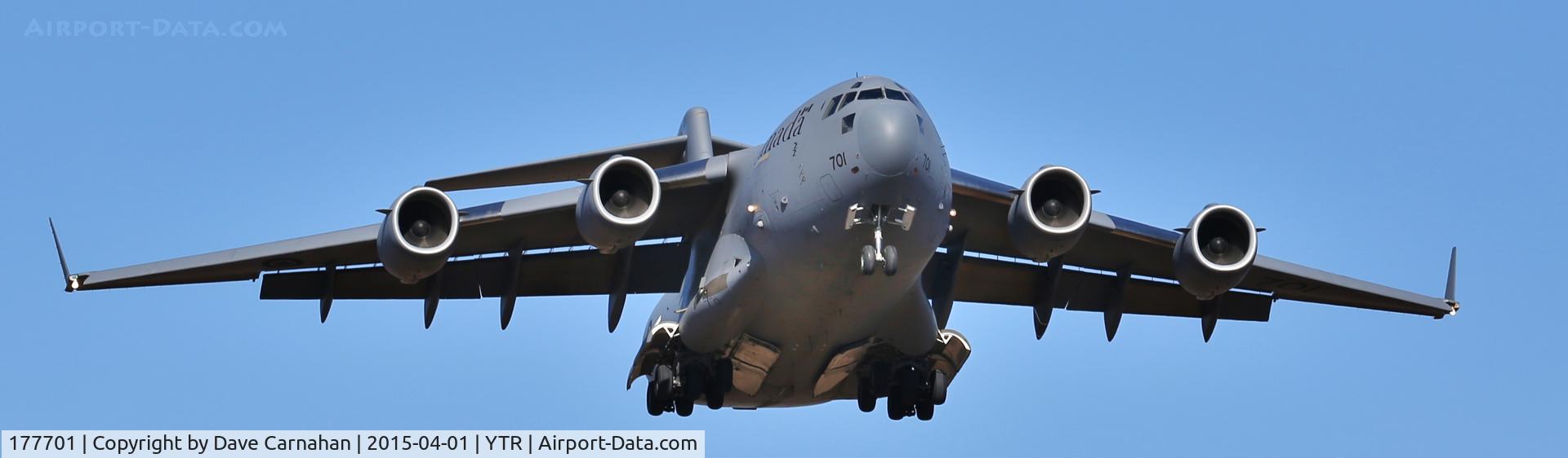 177701, 2007 Boeing CC-177-A (C-17) Globemaster III C/N 50178/F-177/CA-1, Approach to CFB Trenton (YTR).