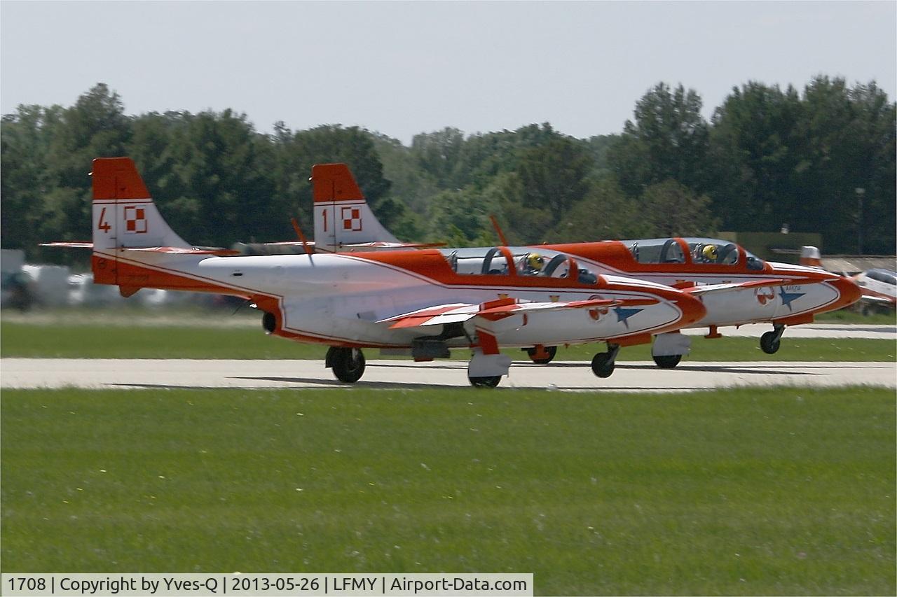 1708, PZL-Mielec TS-11 Iskra bis DF C/N 3H-1708, Poland Air Force Iskry Team PZL-Mielec TS-11A Iskra, Take off rwy 34, Salon De Provence Air Base 701 (LFMY) Open day 2013