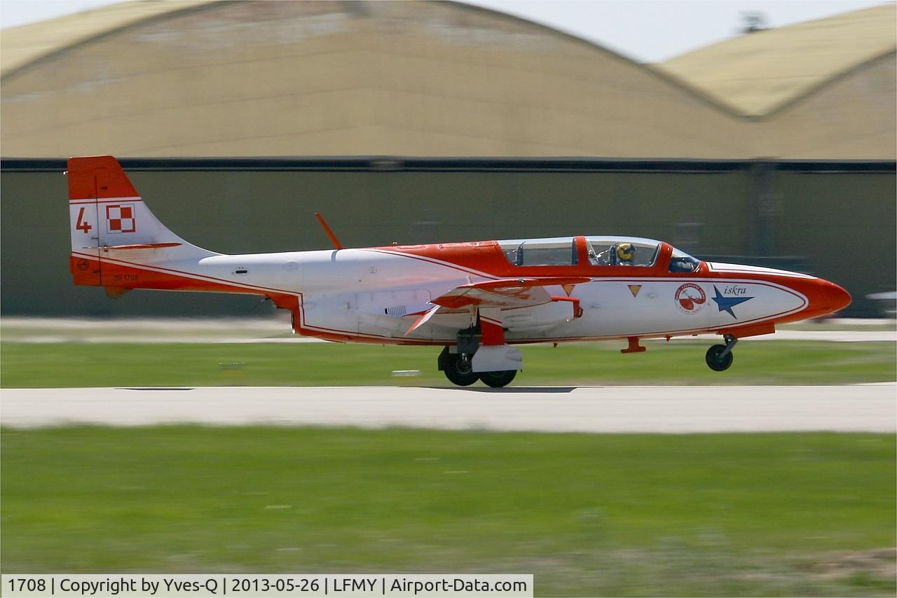 1708, PZL-Mielec TS-11 Iskra bis DF C/N 3H-1708, Poland Air Force Iskry Team PZL-Mielec TS-11A Iskra, Landing rwy 34, Salon De Provence Air Base 701 (LFMY) Open day 2013