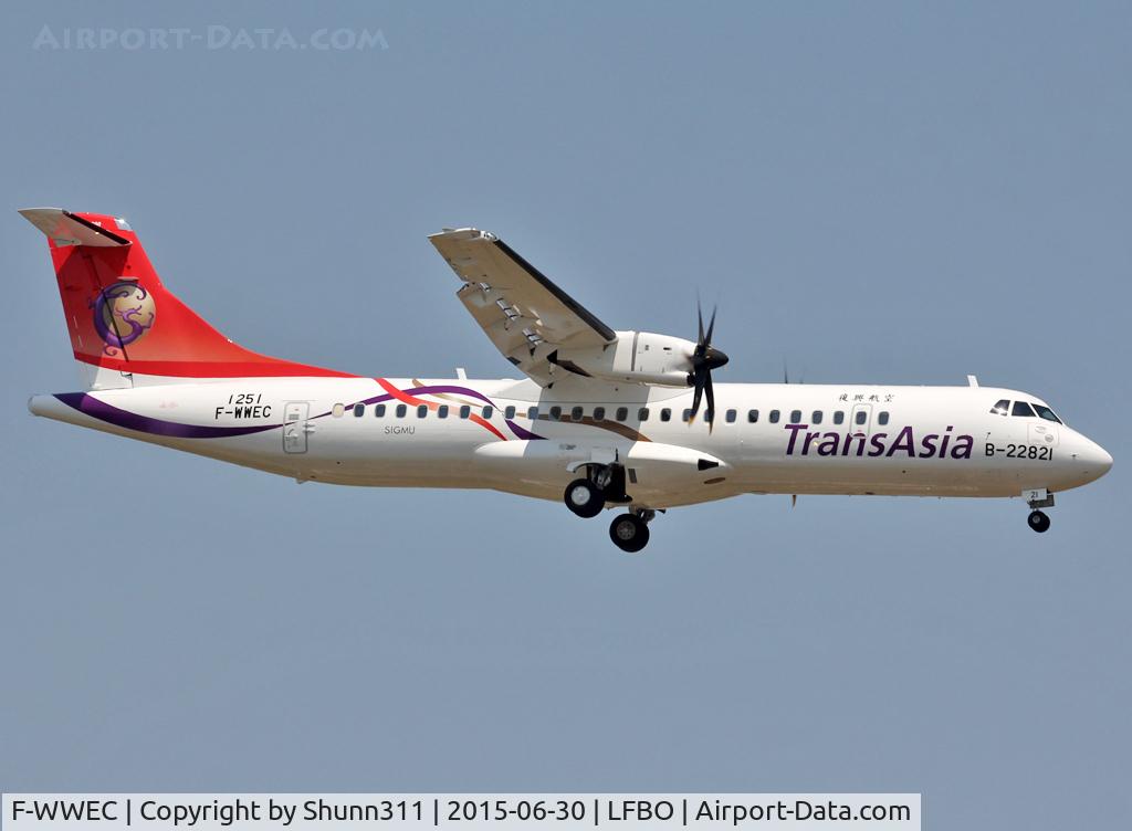 F-WWEC, 2015 ATR 72-600 C/N 1251, C/n 1251 - To be B-22821