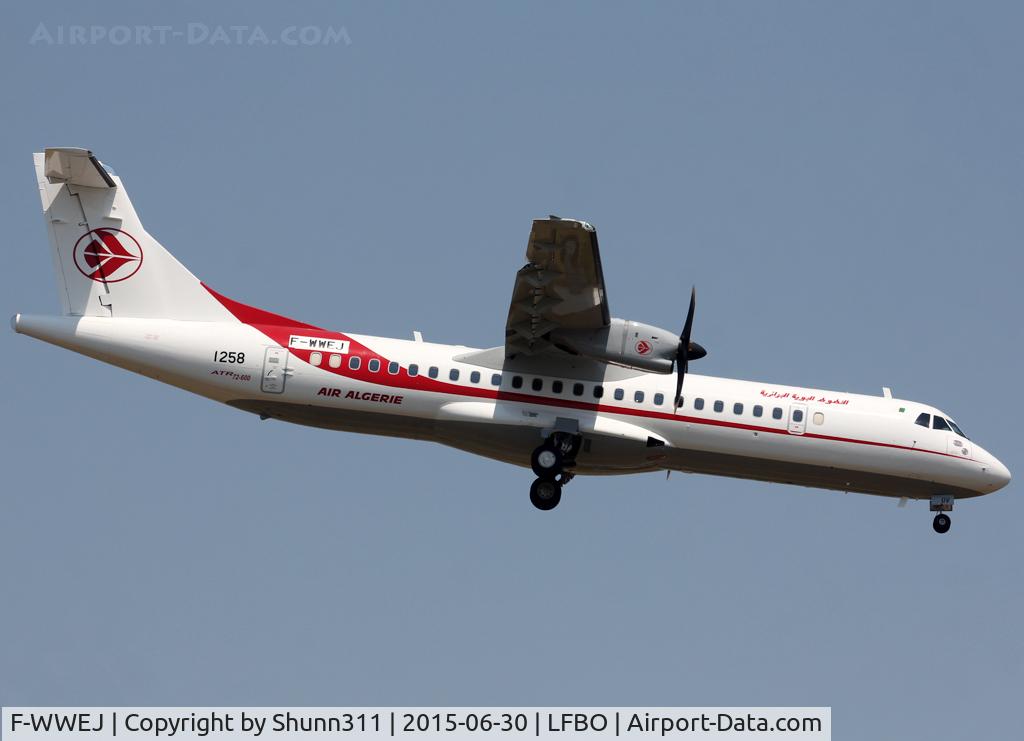 F-WWEJ, 2015 ATR 72-600 (72-212A) C/N 1258, C/n 1258 - To be 7T-VUV