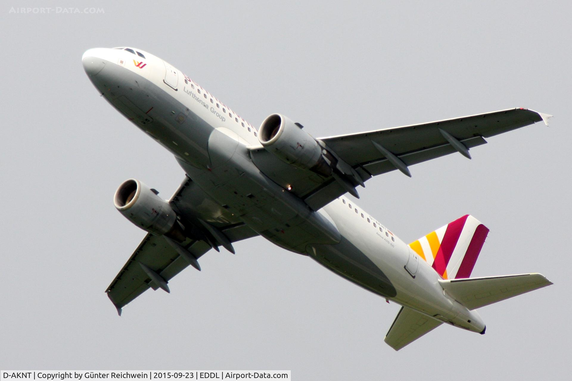 D-AKNT, 2005 Airbus A319-112 C/N 2607, Departing from Dusseldorf