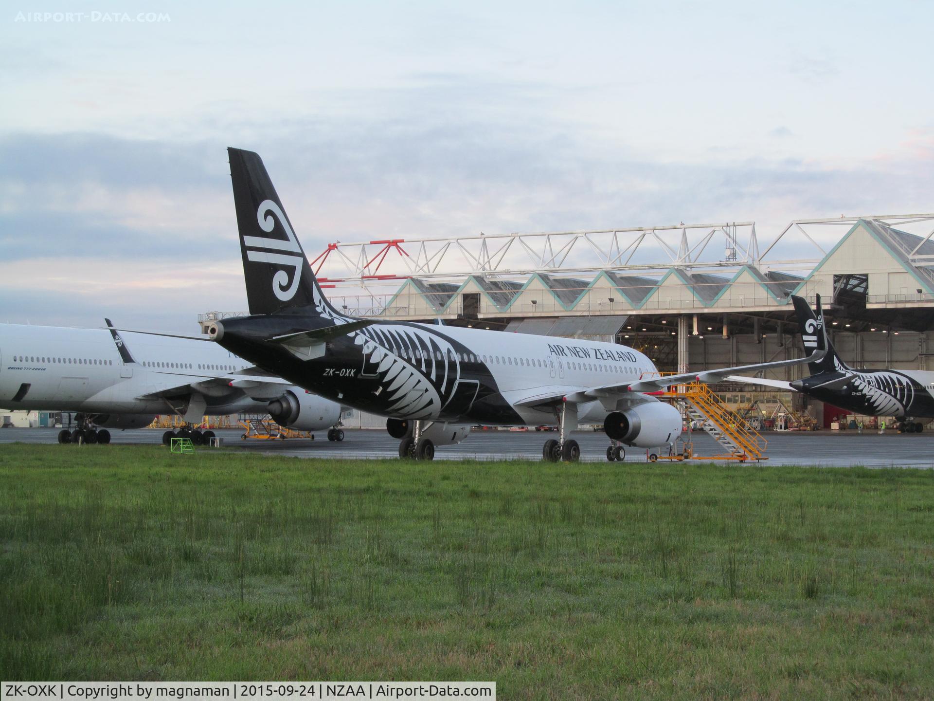 ZK-OXK, 2015 Airbus A320-232 C/N 6706, On maintenance apron next to DHL depot