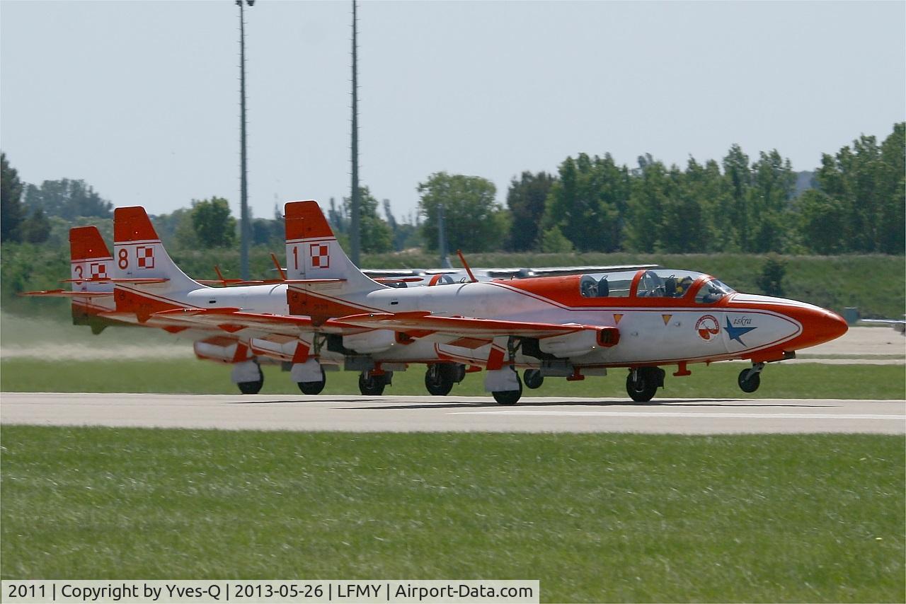 2011, PZL-Mielec TS-11 Iskra bis DF C/N 3H-2011, Poland Air Force Iskry Team PZL-Mielec TS-11A Iskra, Take off rwy 34, Salon De Provence Air Base 701 (LFMY) Open day 2013