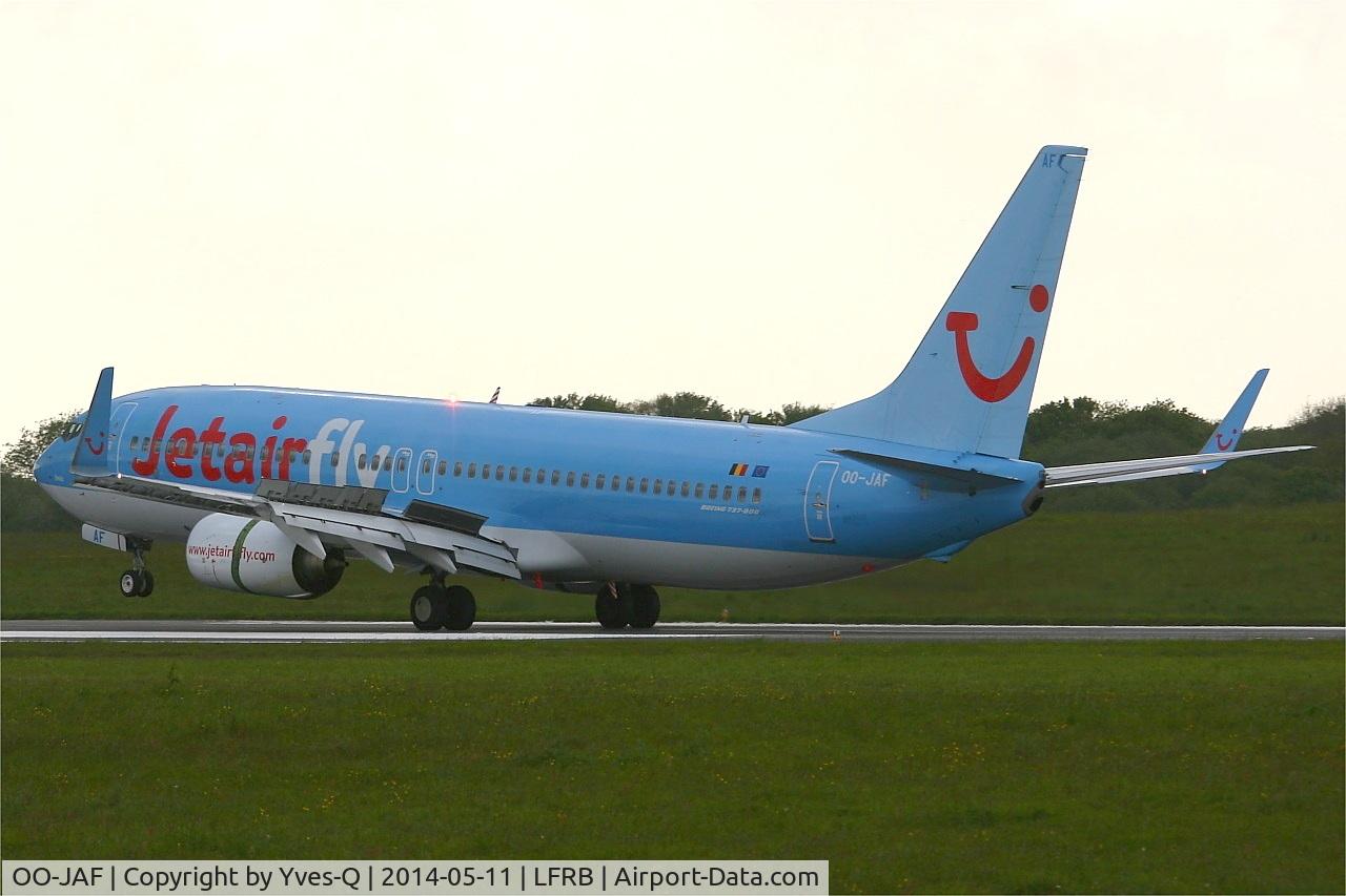 OO-JAF, 2007 Boeing 737-8K5 C/N 35133, Boeing 737-8K5, landing rwy 25L, Brest-Bretagne airport (LFRB-BES)