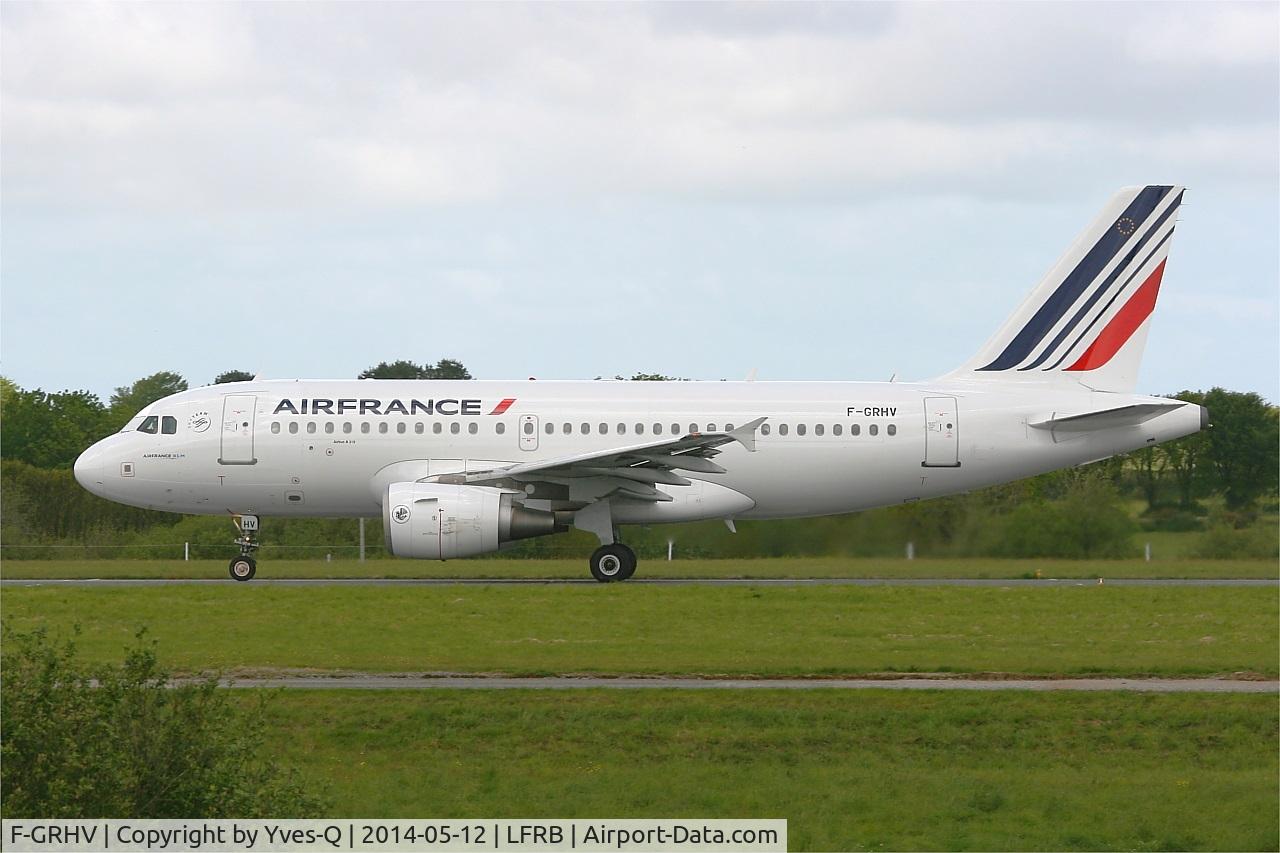 F-GRHV, 2001 Airbus A319-111 C/N 1505, Airbus A319-111, Take off run rwy 25L, Brest-Bretagne airport (LFRB-BES)
