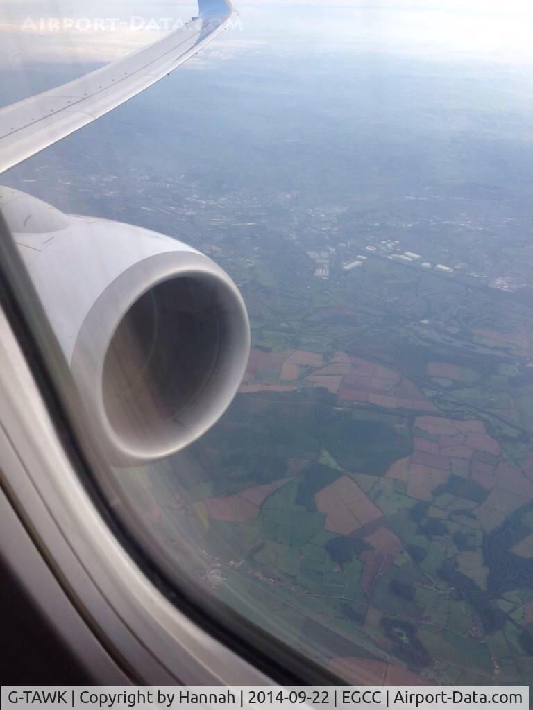 G-TAWK, 2012 Boeing 737-8K5 C/N 37239, Just taken off from Manchester UK