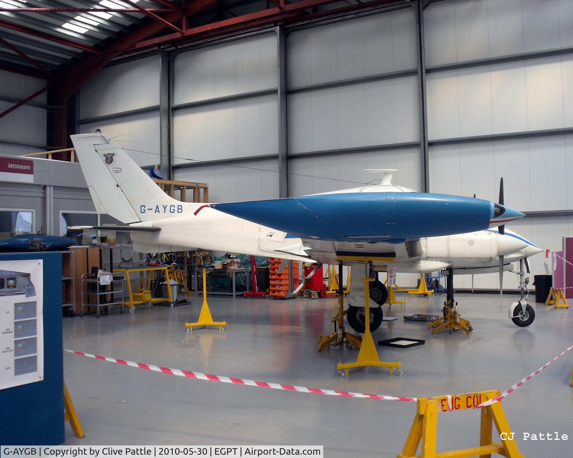 G-AYGB, 1970 Cessna 310Q C/N 310Q-0111, On display in the Airwork Service Training hangar open during the Heart of Scotland Airshow held at Perth (Scone) airfield EGPT