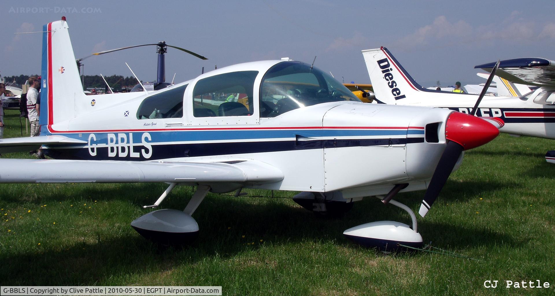 G-BBLS, 1973 Grumman American AA-5 Traveler C/N AA5-0440, On display during the Heart of Scotland Airshow held at Perth (Scone) airfield EGPT