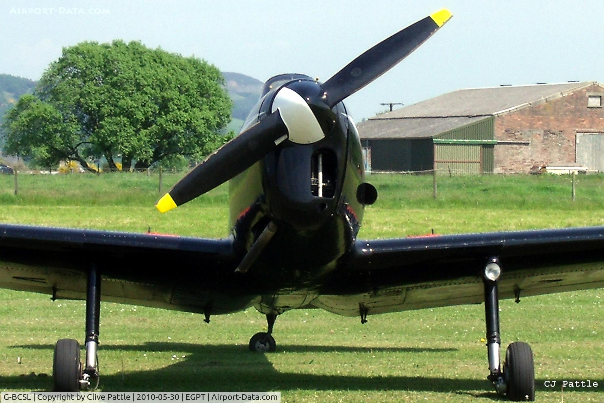 G-BCSL, 1951 De Havilland DHC-1 Chipmunk 22 C/N C1/0524, Nose shot on display during the Heart of Scotland Airshow held at Perth (Scone) airfield EGPT