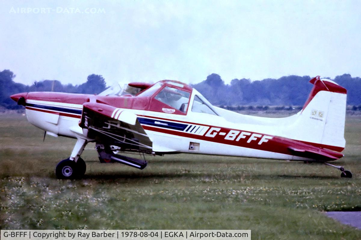 G-BFFF, 1976 Cessna A188B C/N A188-02590T, Cessna A.188B AgTruck [188-02590T] Shoreham~G 04/08/1978. From a slide.