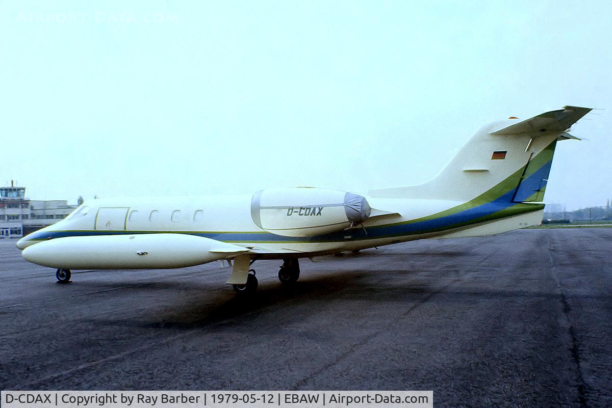 D-CDAX, 1977 Gates Learjet 35A C/N 35-135, Learjet 35A [35-135] Antwerp-Deurne~OO 12/05/1979. From a slide.