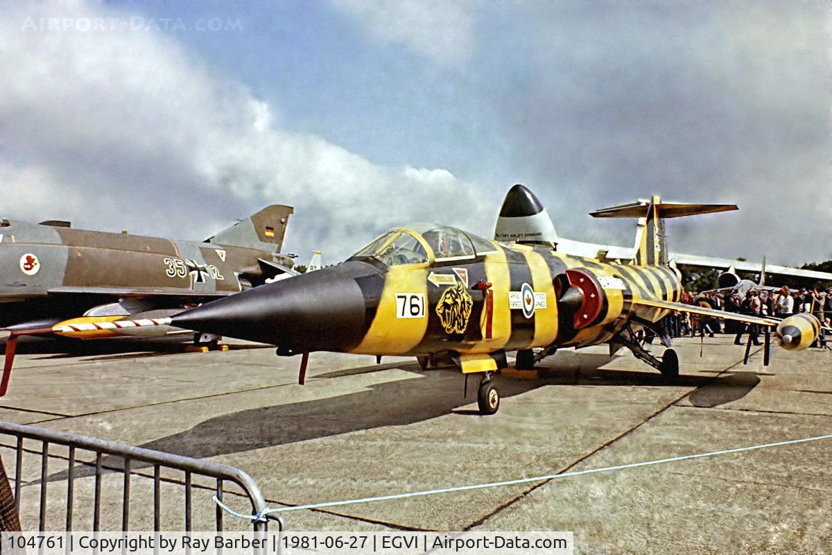 104761, Canadair CF-104 Starfighter C/N 683A-1061, Lockheed CF-104 Starfighter [683A-1061] (Royal Canadian Air Force) RAF Greenham Common~G 27/06/1981. From a slide.