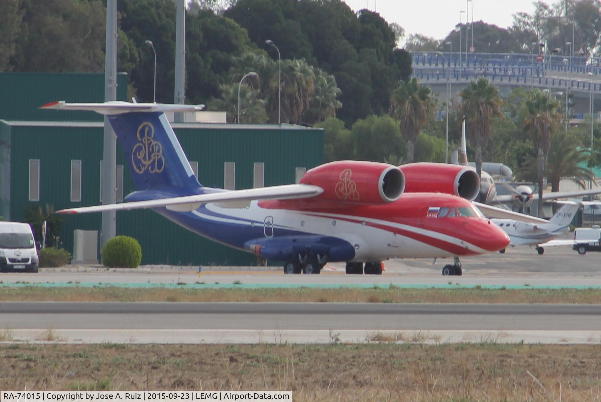 RA-74015, 1997 Antonov An-74-200 C/N 36547098969, Málaga airport 23 September 2015