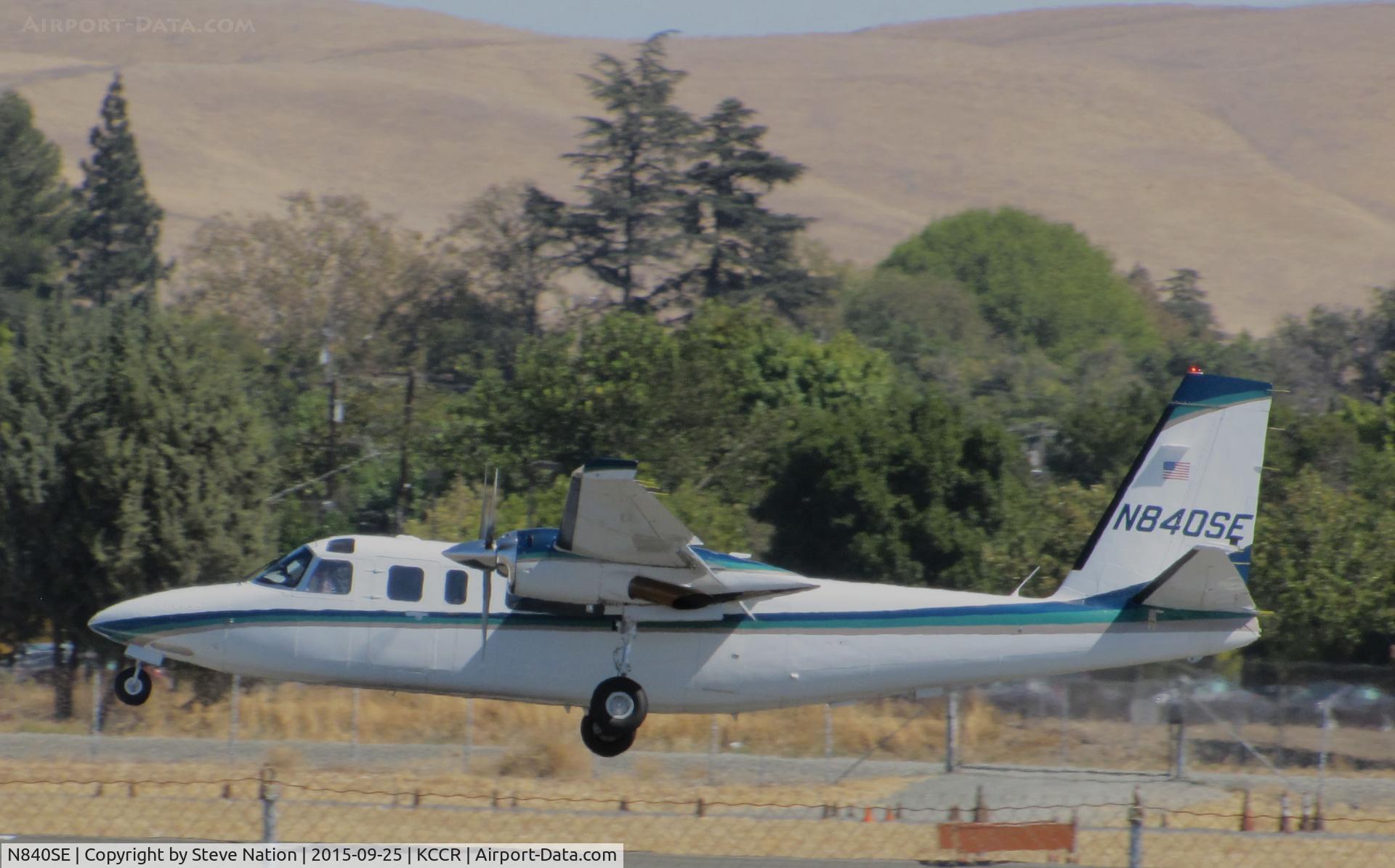 N840SE, 1979 Rockwell International 690C C/N 11610, Mayaair Inc. (Telluride, CO) 1979 Rockwell International 690C right wing low landing @ Buchanan Field, Concord, CA