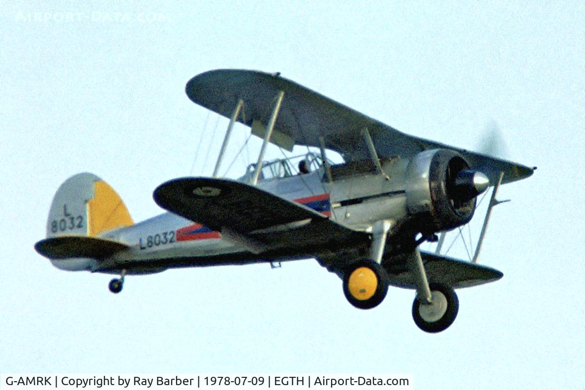 G-AMRK, 1937 Gloster Gladiator Mk1 C/N [L8032], Gloster Gladiator I [Unknown] Old Warden~G 09/07/1978 From a slide. Marked L8032