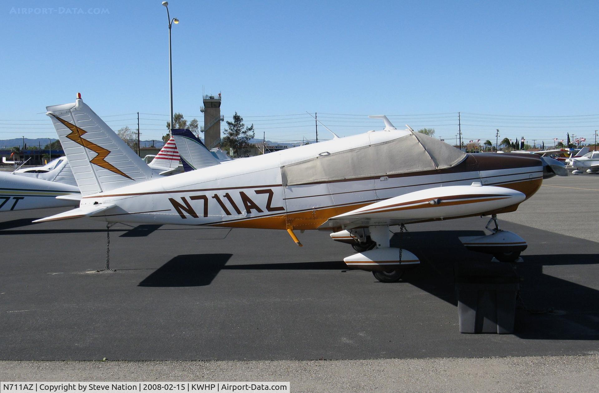 N711AZ, 1970 Piper PA-28-235 Cherokee C/N 28-11361, !970 Piper PA-28-235 with cabin cover @ Whiteman Airport, Pacoima, CA