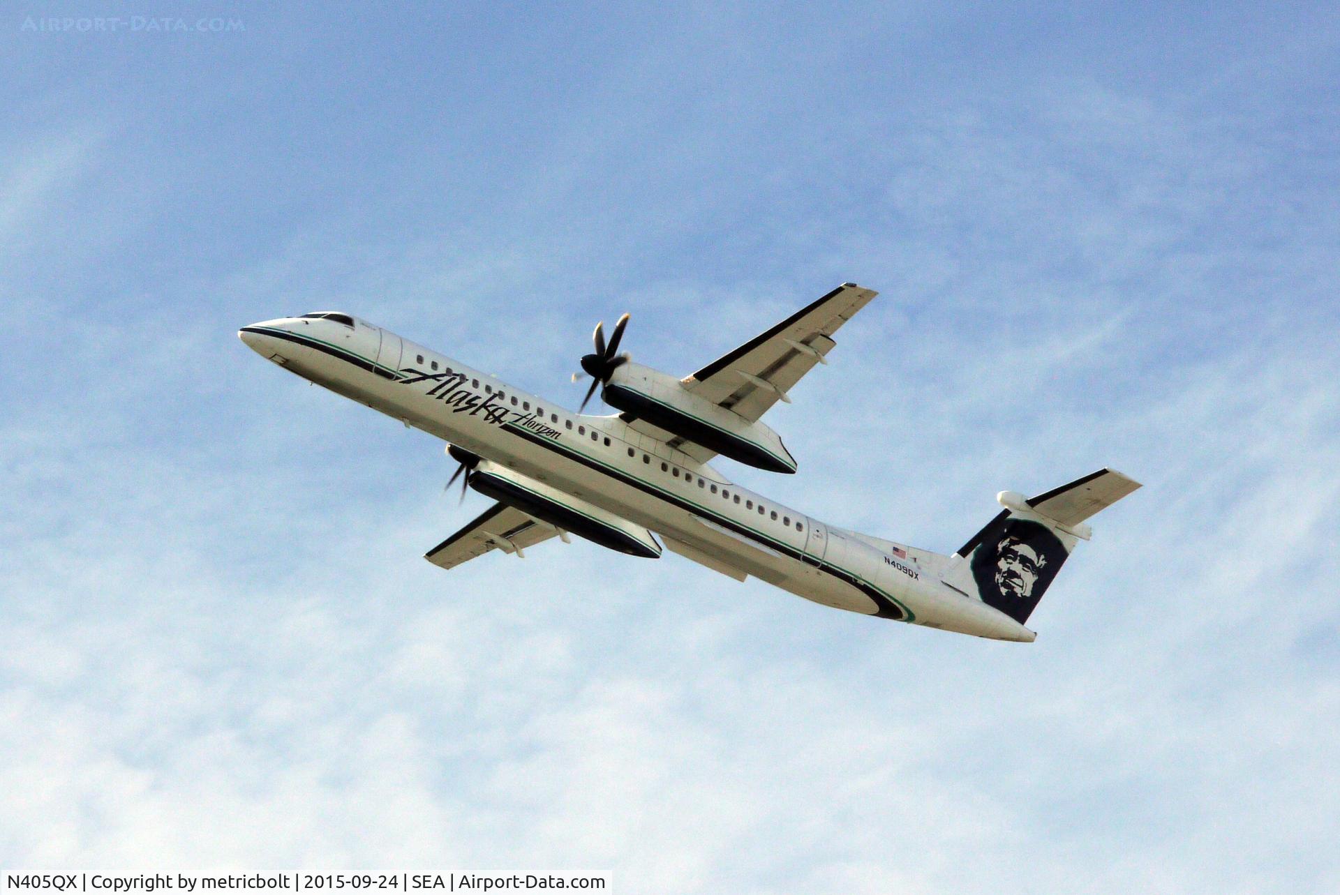 N405QX, 2001 Bombardier DHC-8-402 Dash 8 C/N 4047, Take off from SeaTac