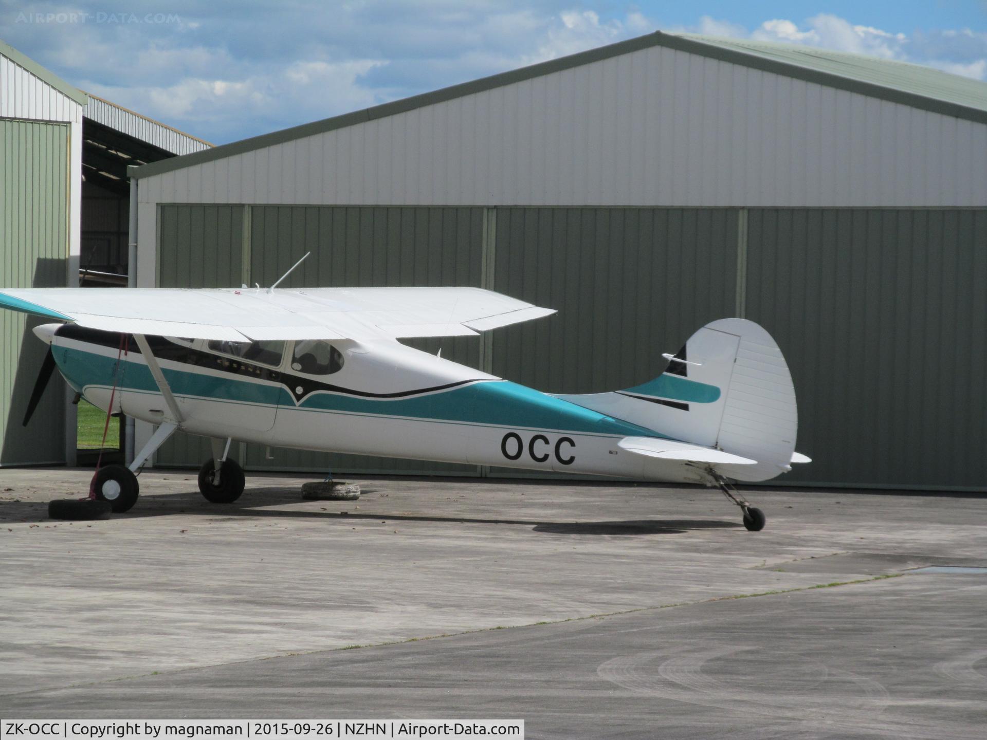 ZK-OCC, 1951 Cessna 170A C/N 19878, hidden in hangar cul de sac in central part of airport