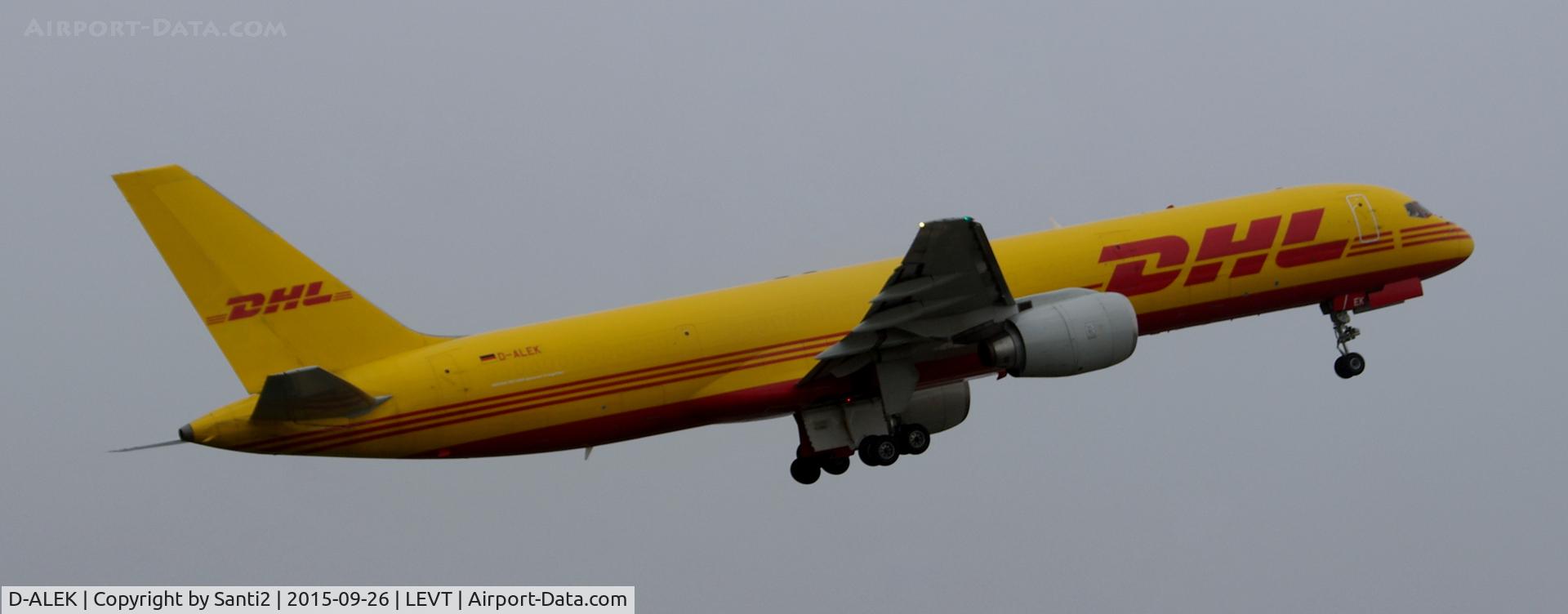 D-ALEK, 1986 Boeing 757-236/SF C/N 23533, Taking off to Leipzig (EDDP).
