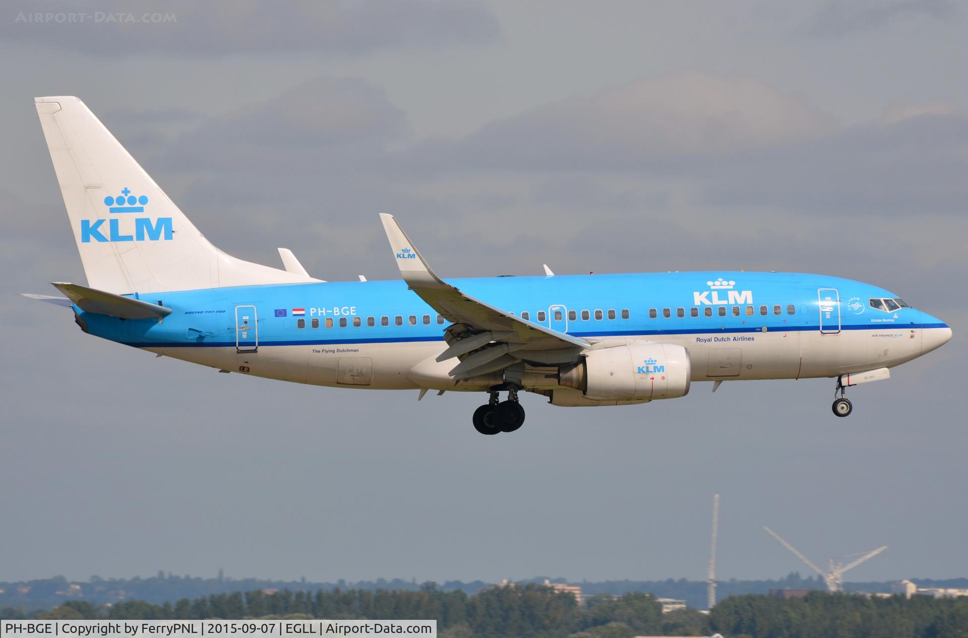 PH-BGE, 2008 Boeing 737-7K2 C/N 30371, KLM B737 arriving
