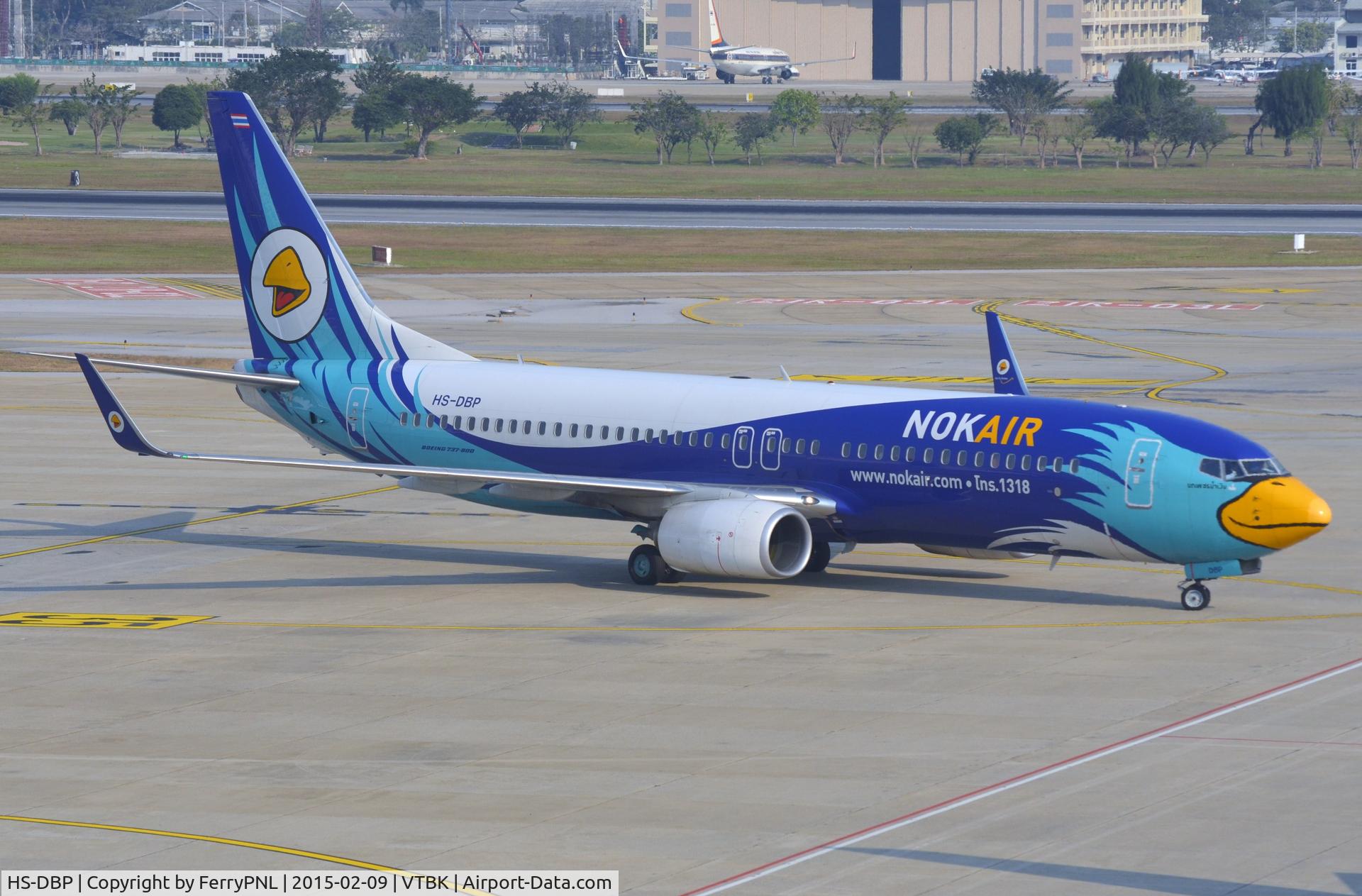 HS-DBP, 2014 Boeing 737-8FZ C/N 39336, Nok Air B738 arriving at its gate.