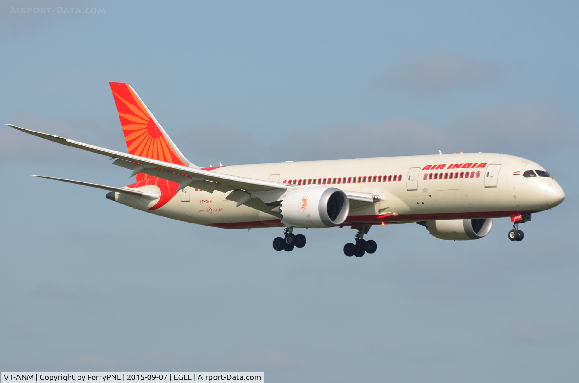 VT-ANM, 2012 Boeing 787-8 Dreamliner C/N 36284, Air India B788 landing in LHR