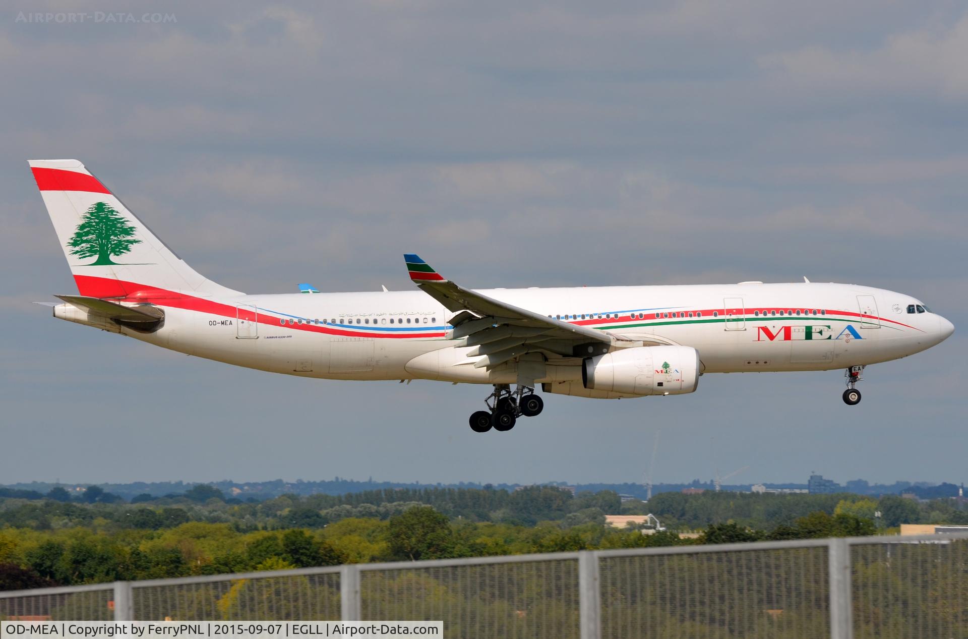 OD-MEA, 2009 Airbus A330-243 C/N 984, MEA A332 landing in London