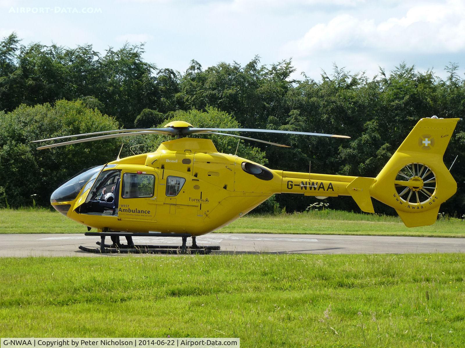 G-NWAA, 2005 Eurocopter EC-135T-2 C/N 0427, This North-West Air Ambulance Eurocopter EC-135T-2 visited the Cumberland Infirmary in June 2014.