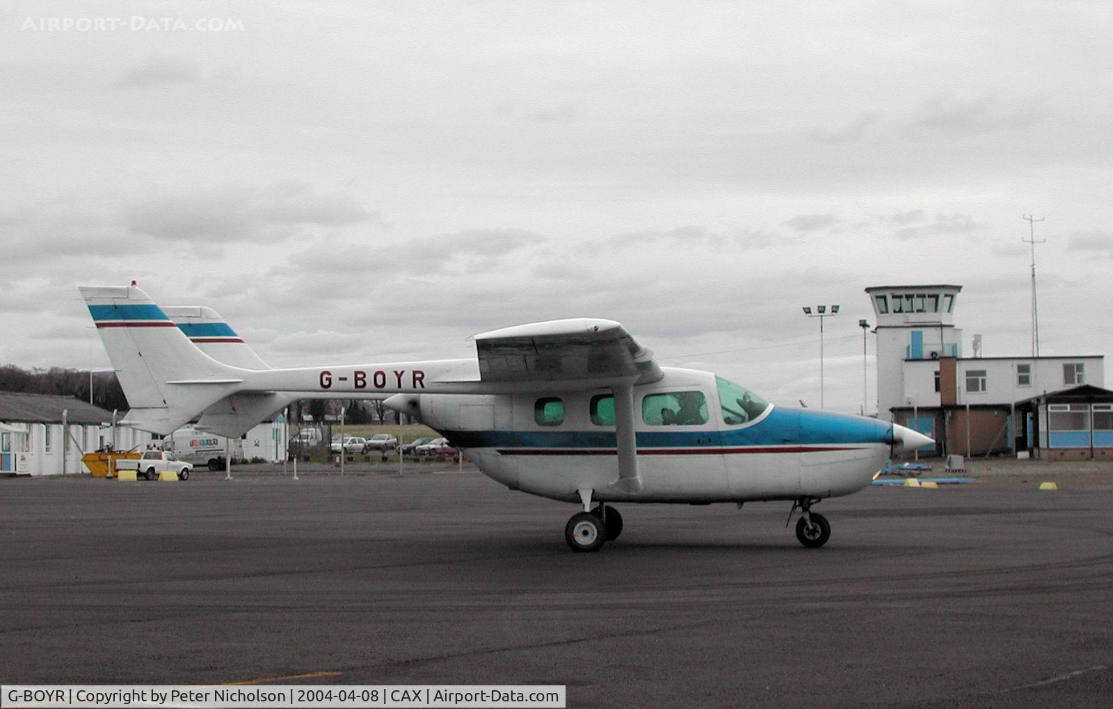 G-BOYR, 1974 Reims F337G Super Skymaster C/N F3370070, This F337G Super Skymaster was seen at Carlisle in April 2004.