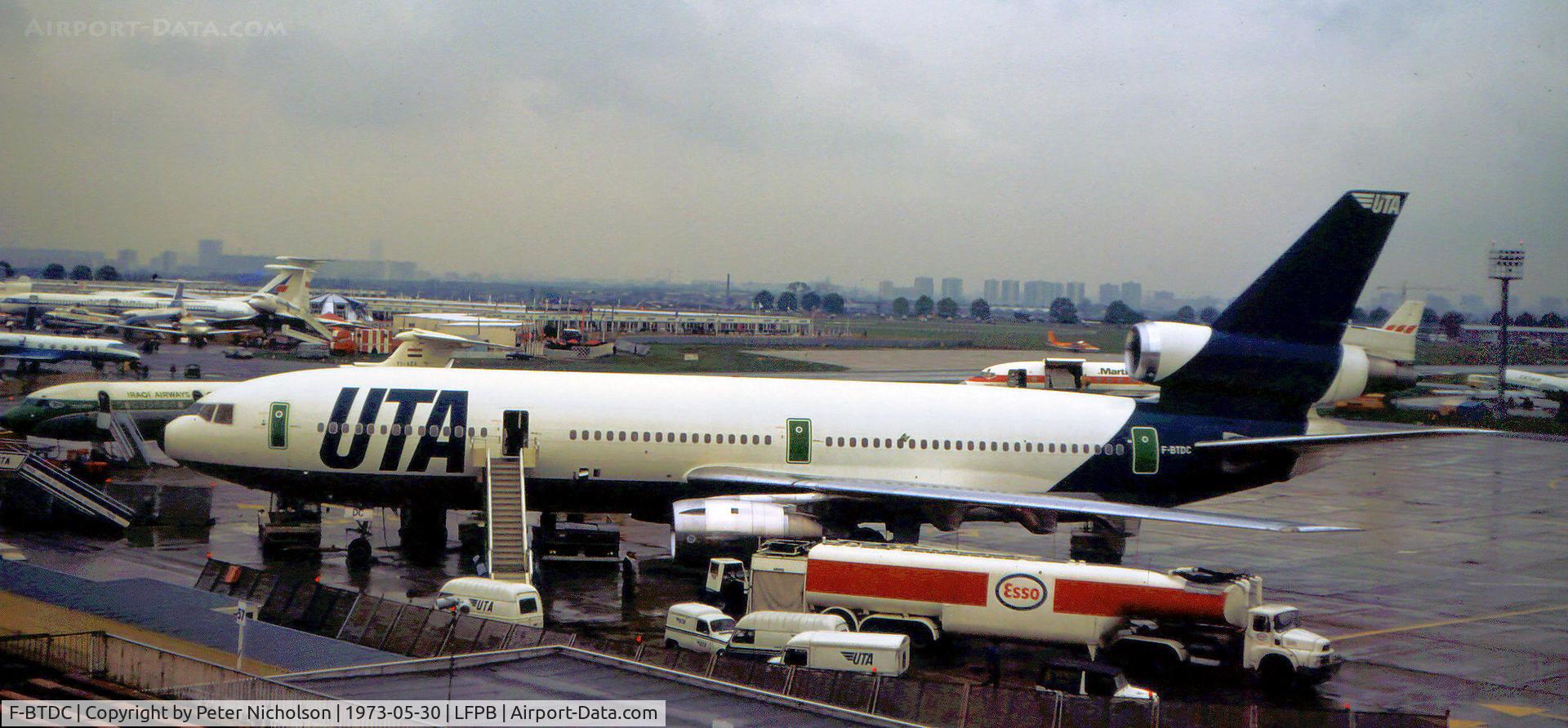 F-BTDC, 1973 Douglas DC-10-30 C/N 46851, DC-10-10 of Union De Transport Aerien as seen at Le Bourget in May 1973.