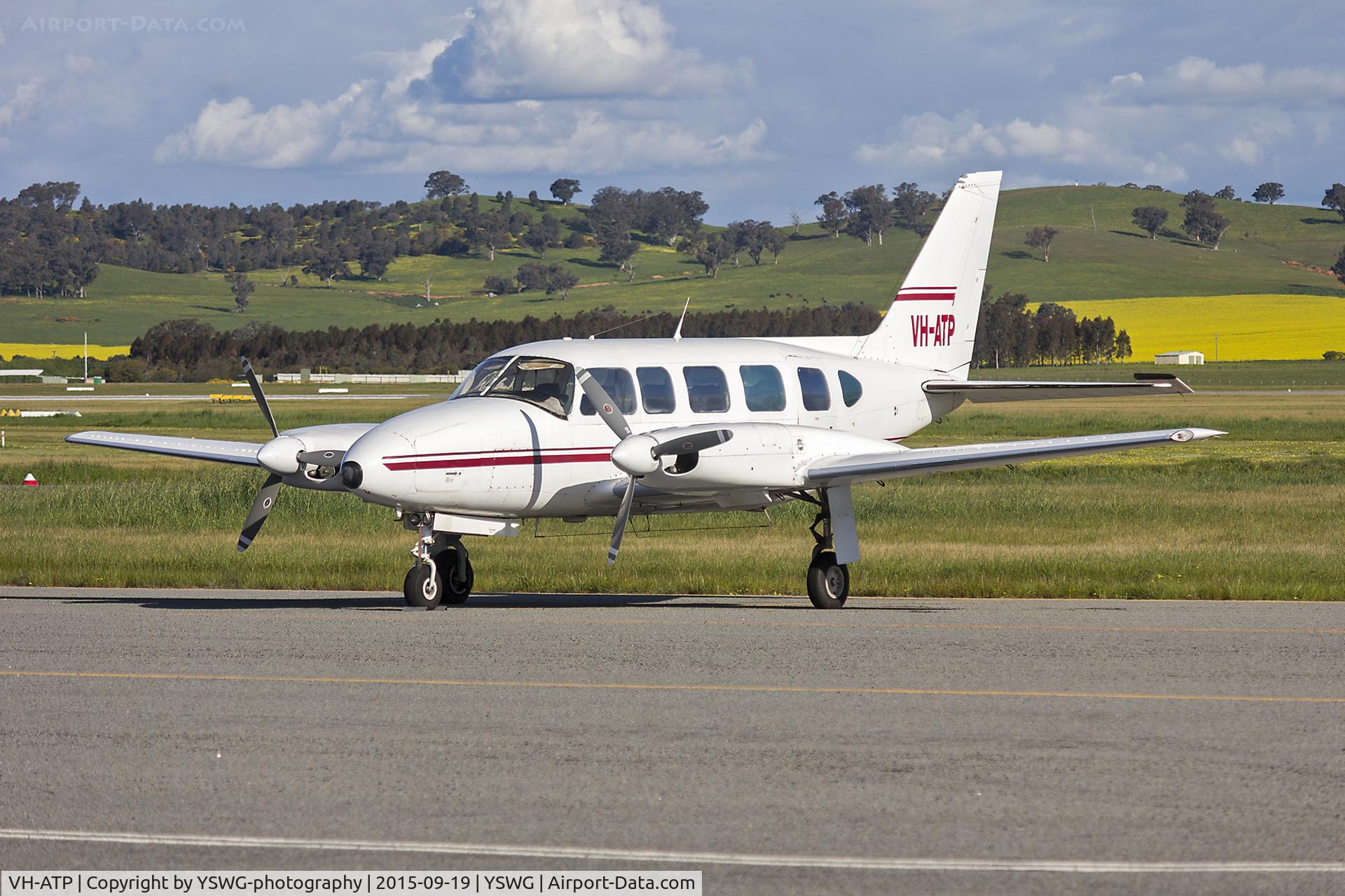 VH-ATP, 1974 Piper PA-31-350 Chieftain C/N 31-7405447, Aircraft Fleet Today (VH-ATP) Piper PA-31-350 Navajo Chieftain at Wagga Wagga Airport.