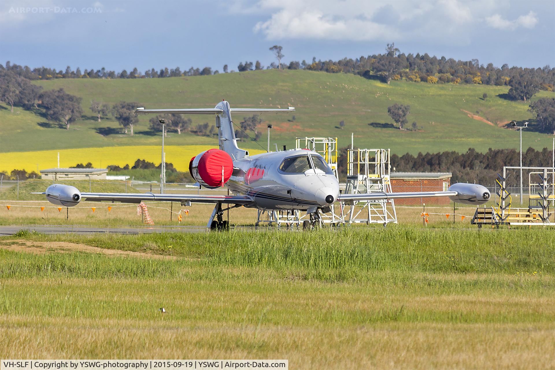 VH-SLF, 1981 Gates Learjet 36A C/N 36-049, Pel-Air (VH-SLF) Learjet 36A at Wagga Wagga Airport.