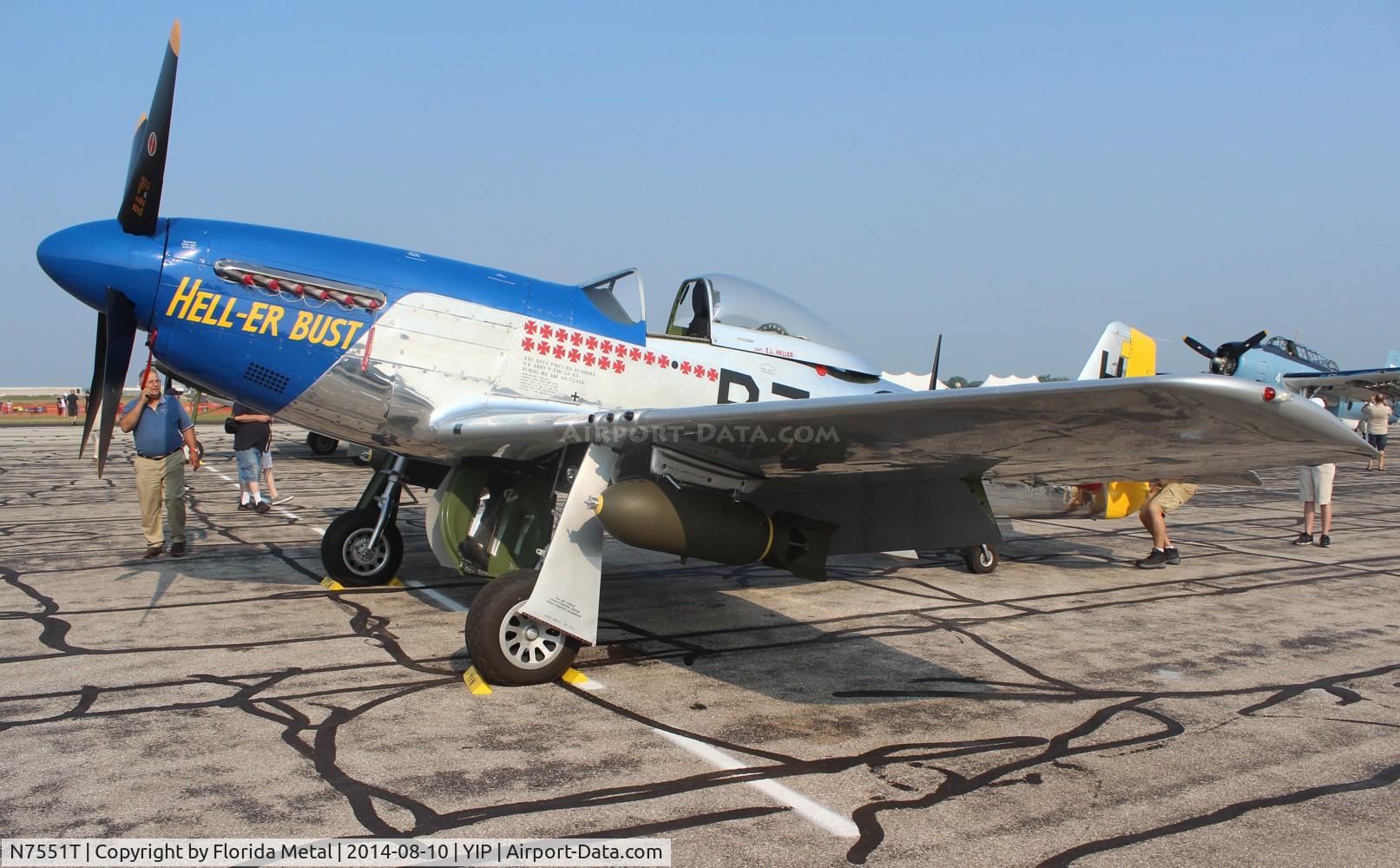 N7551T, 1944 North American P-51D Mustang C/N 122-38997, Hell Er Bust