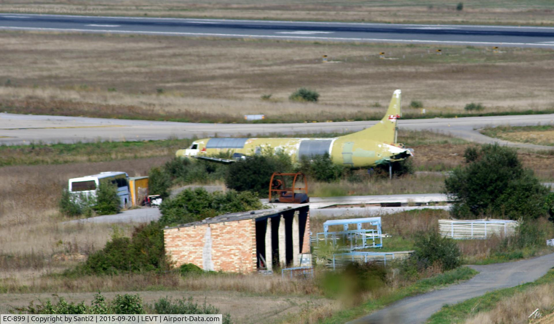 EC-899, 1956 Convair 580(F) C/N 354/134, Semi-abandoned near the runway 04 threshold. It crashed on 19 May, 1995. See report at website link.