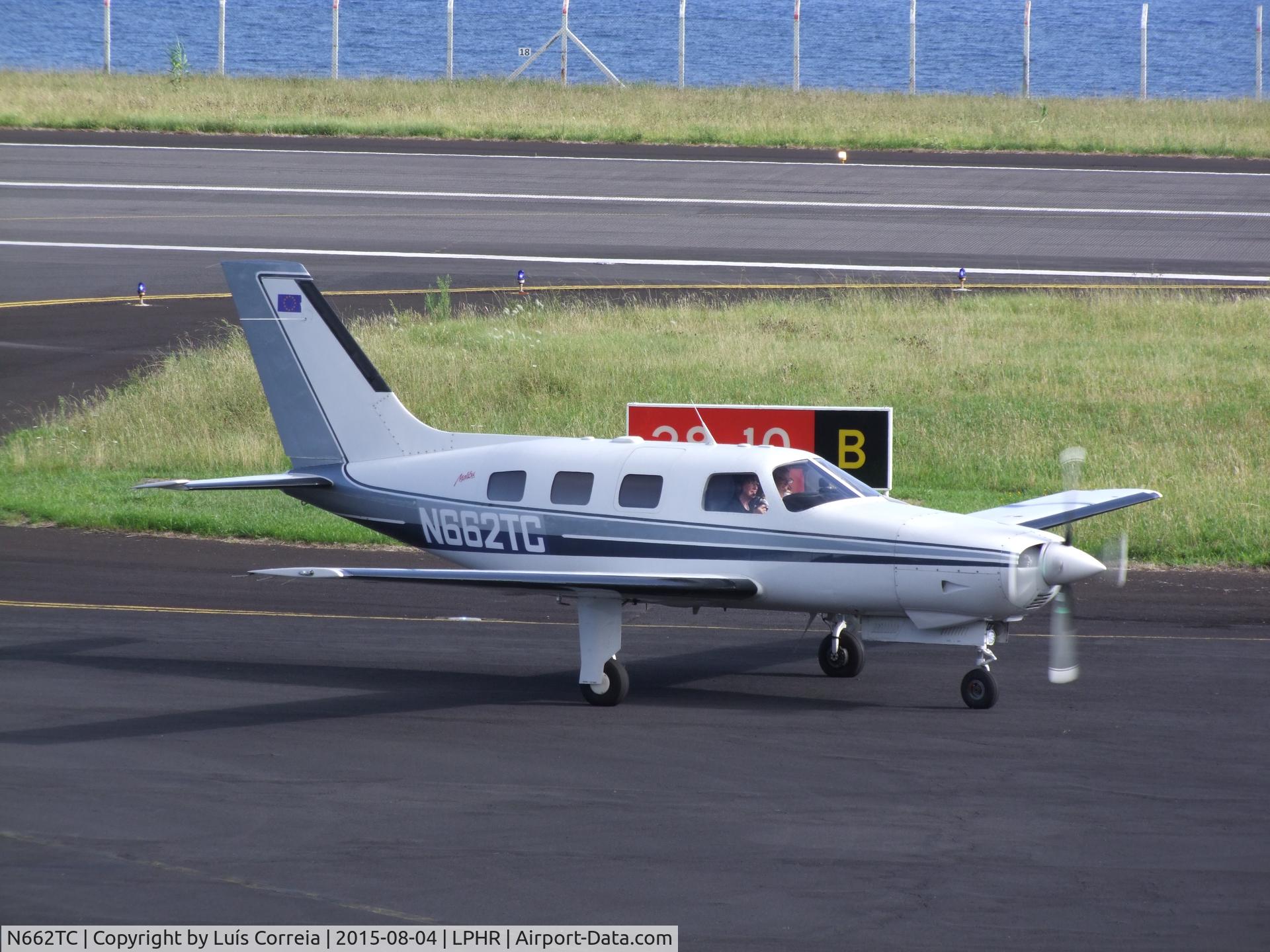 N662TC, 1985 Piper PA-46-310P Malibu C/N 46-8508095, Landing at Horta, island of Faial, Azores, after crossing the Atlantic from St. Johns, Canada, a 1200NM leg. Captain Karl-Heinz Zahorsky
