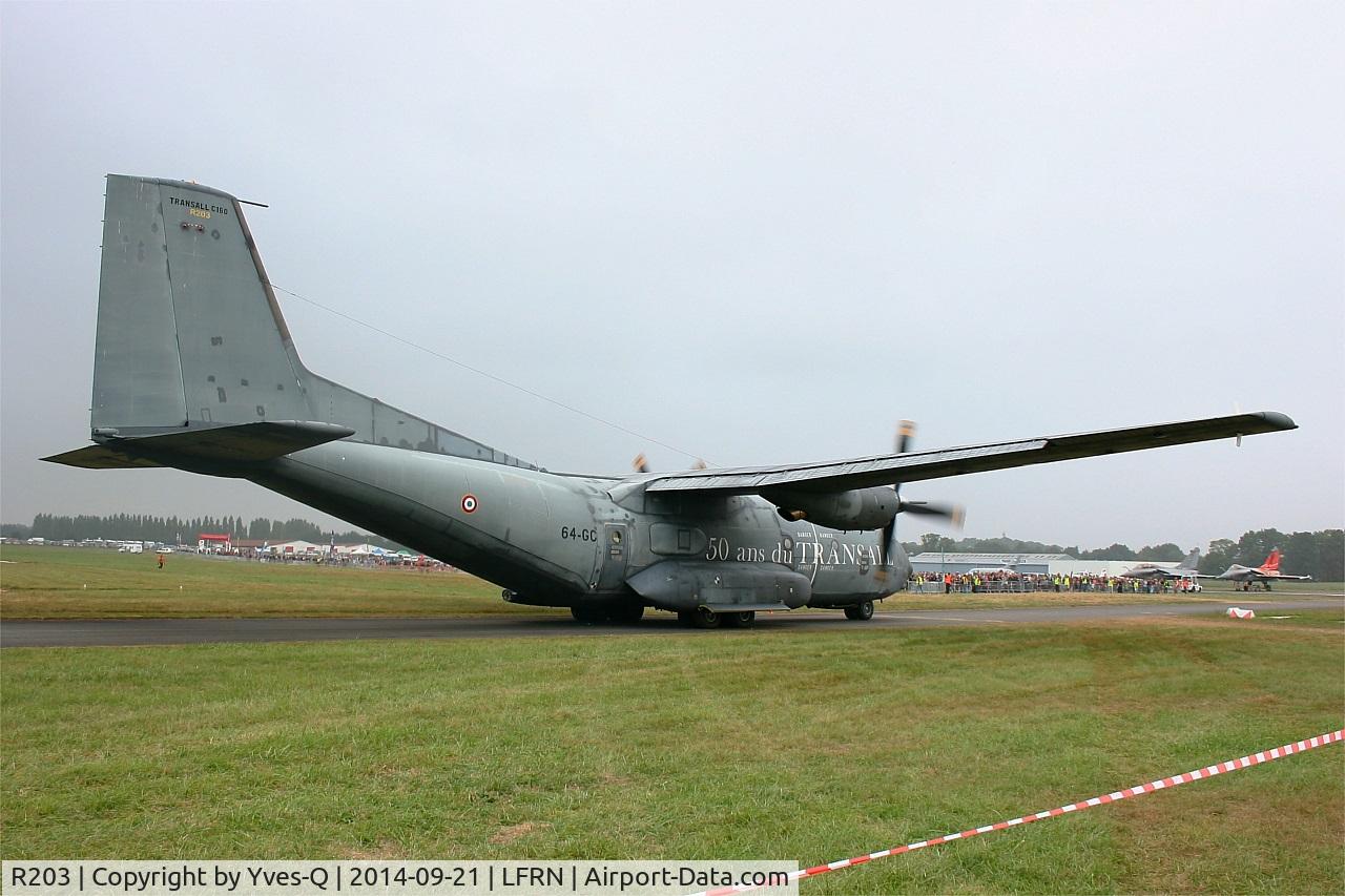 R203, Transall C-160R C/N 203, Transall C-160R  (64-GC), Taxiing to holding point rwy 10, Rennes-St Jacques airport (LFRN-RNS) Air show 2014