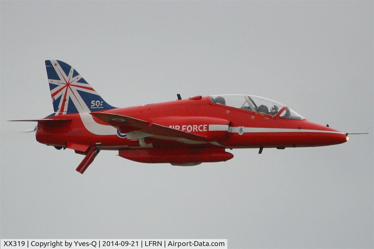 XX319, 1980 Hawker Siddeley Hawk T.1A C/N 162/312144, Royal Air Force Red Arrows Hawker Siddeley Hawk T.1A, On display, Rennes-St Jacques airport (LFRN-RNS) Air show 2014