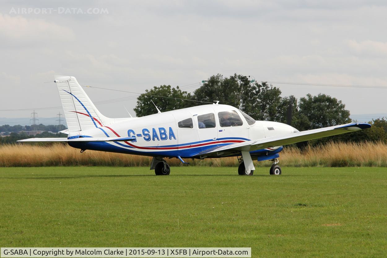G-SABA, 1977 Piper PA-28R-201T Cherokee Arrow III C/N 28R-7703268, PA-28R-201T Turbo Arrow III, Fishburn Airfield, September 13th 2015.