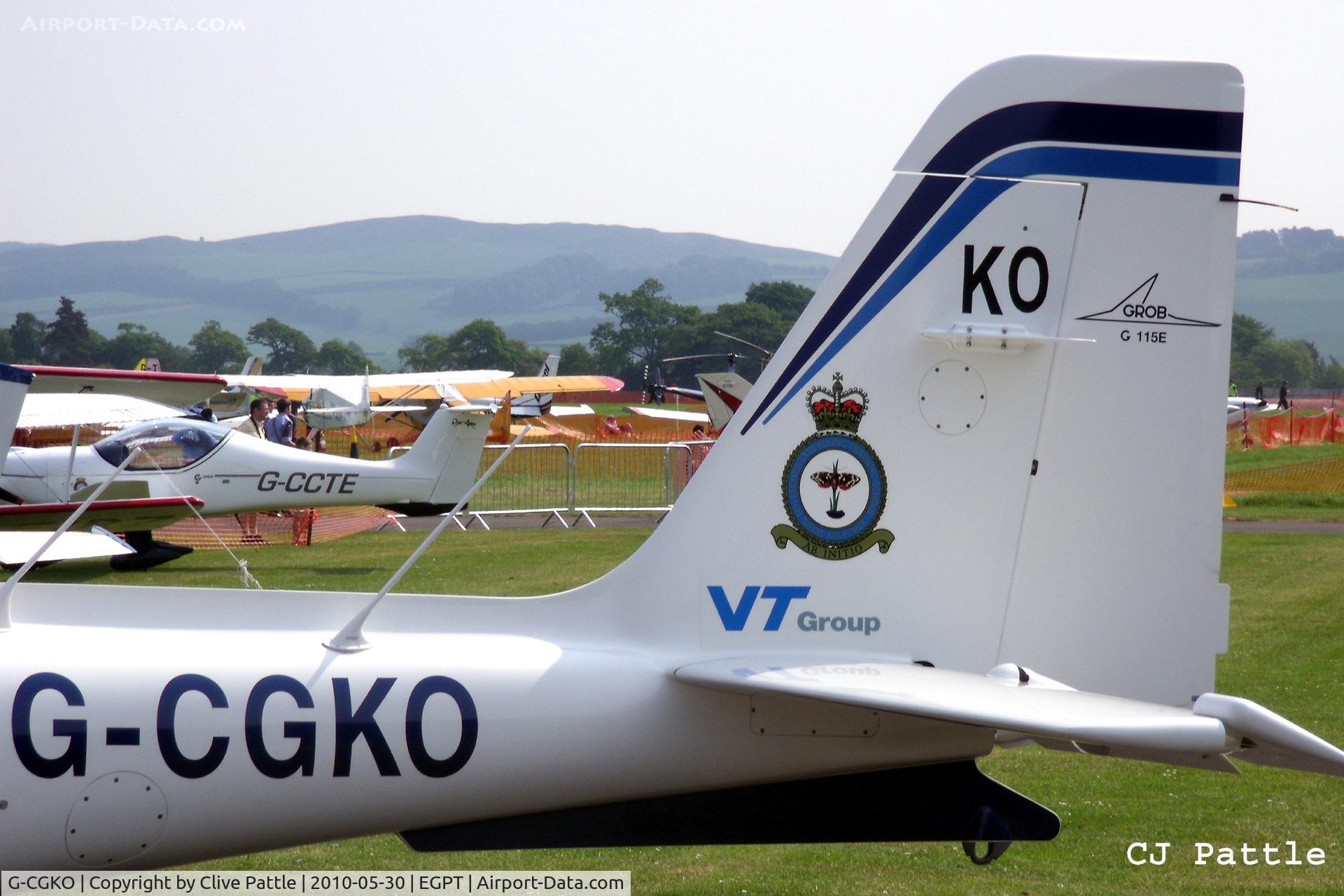 G-CGKO, 2009 Grob G-115E Tutor T1 C/N 82315/E, Tail marking detail- On display in the static park during the Heart of Scotland Airshow held at Perth (Scone) airfield EGPT